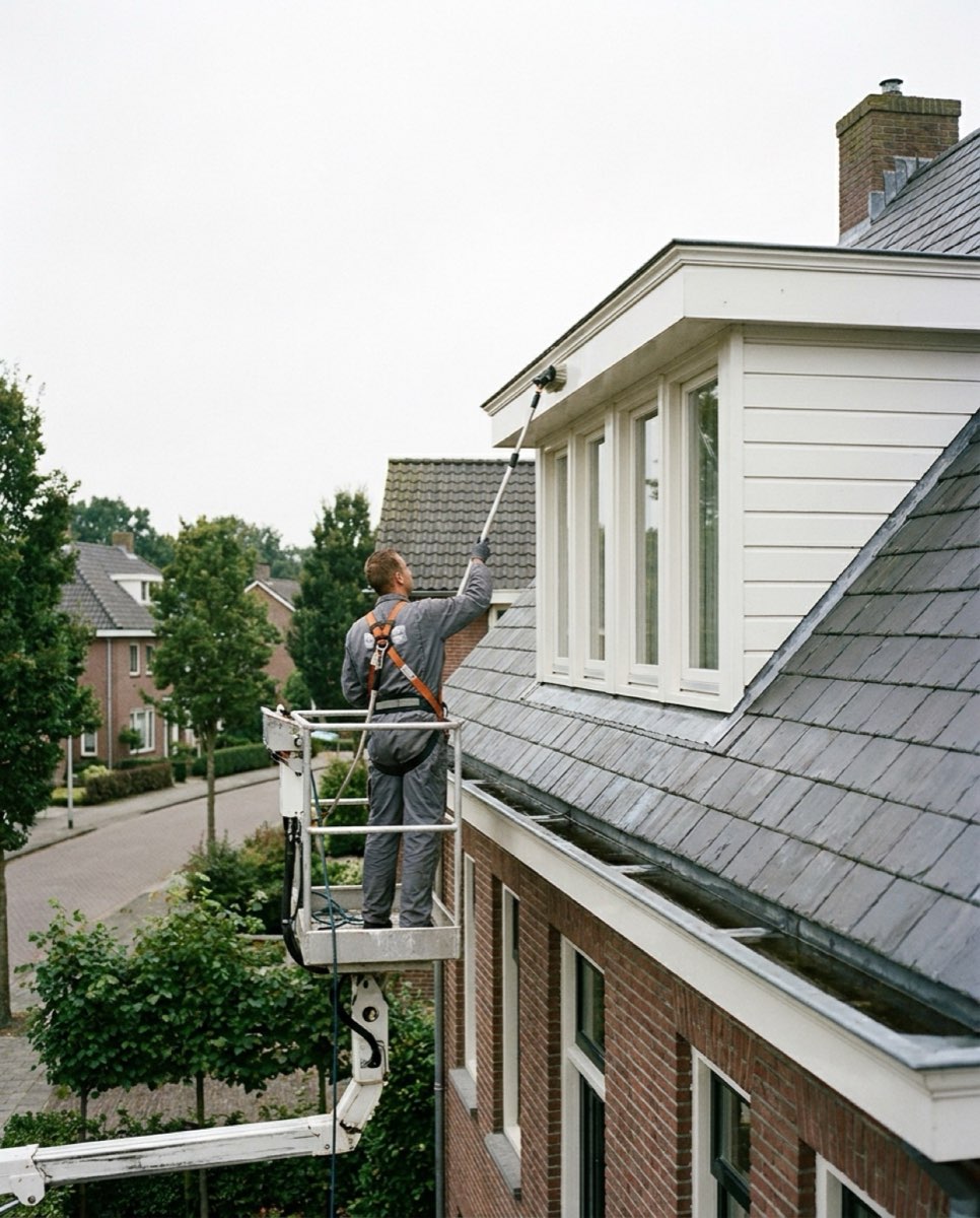 VilaClean aan het werk op een dakkapel